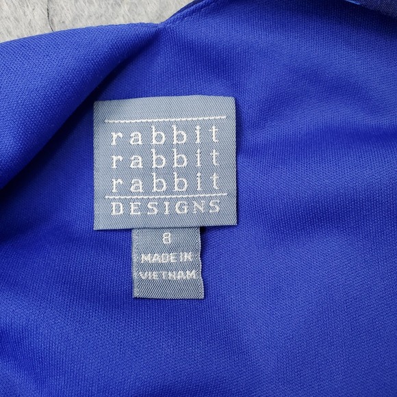 Rabbit Maxi Dress Women's‎ 8 Blue Paisley Lined Cottagecore Prairie Wrap V-Neck - Picture 8 of 10